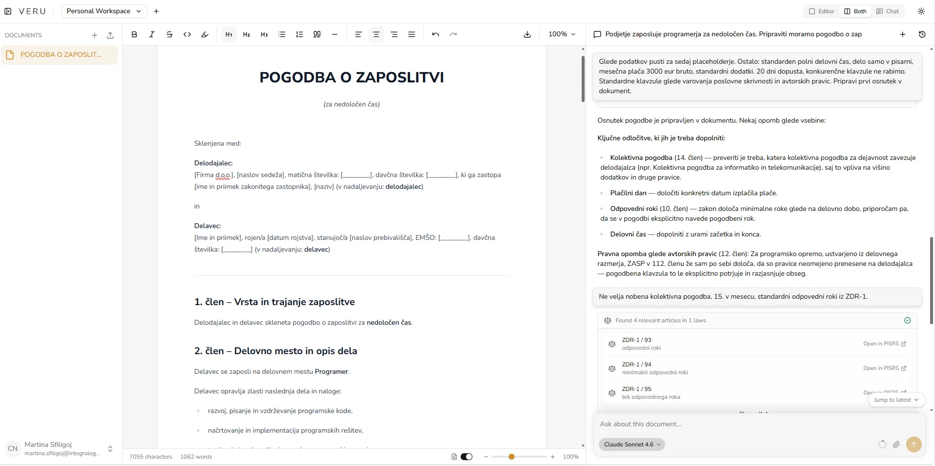 Pogodba o zaposlitvi